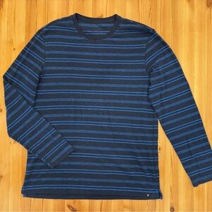 American Eagle Navy Blue Striped Shirt